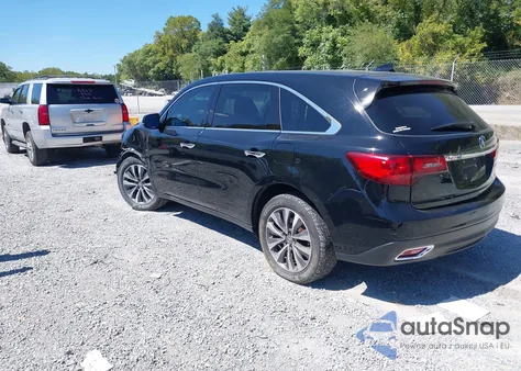 2016 Acura Mdx Technology из США, поврежденный, VIN 5FRYD4H40GB027280